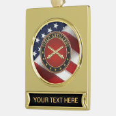 Field Artillery Branch Insignia Special Edition Verguld Banner Ornament (Links)