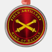 FIELD ARTILLERY Veteran Christmas Metalen Ornament (Voorkant)