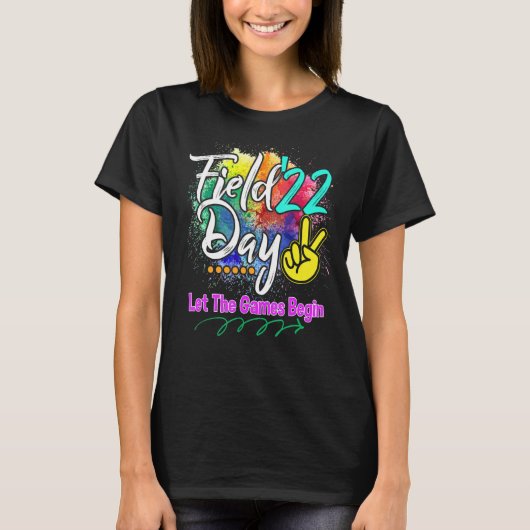 Field Day 2022 Let The Games Begin Kids Boys Girls T-shirt (Voorkant)