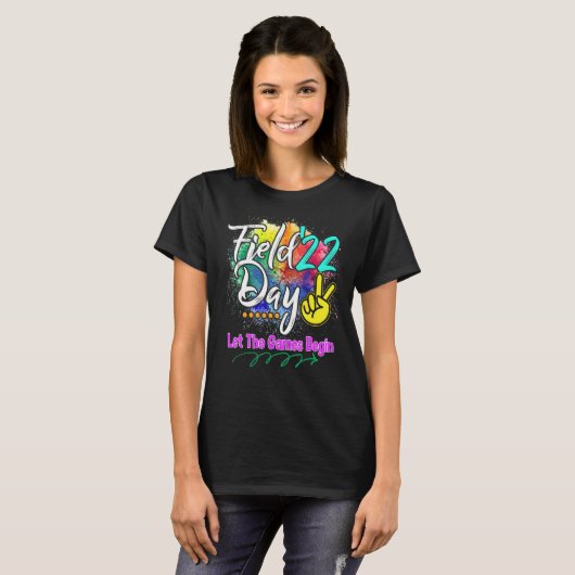 Field Day 2022 Let The Games Begin Kids Boys Girls T-shirt (Voorkant volledig)