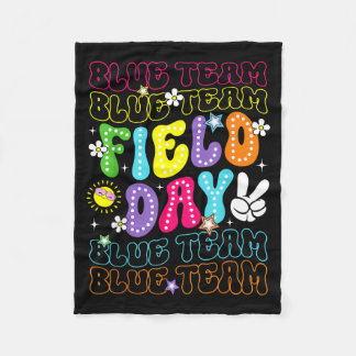 Field Day Blue Team Groovy Retro Camp Color Men Fleece Deken