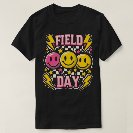 Field Day Field Day 2024 Geruit spel Dag Einde van T-shirt (Design voorkant)