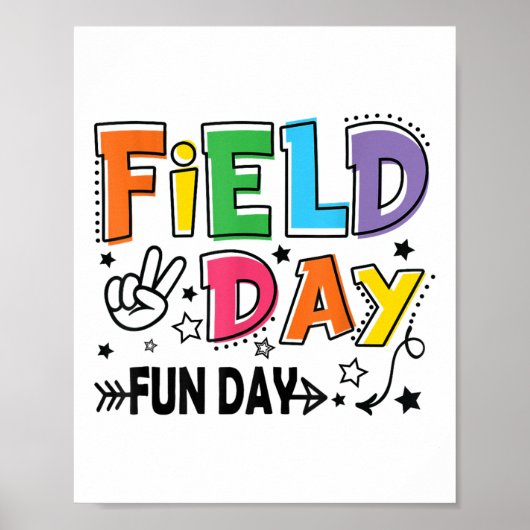 Field Day Fun Day voor de Kinder Dag van het Veld Poster (Voorkant)