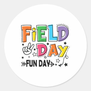 Field Day Fun Day voor de Kinder Dag van het Veld Ronde Sticker
