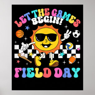 Field Day Laat de Spelen beginnen Docenten Kinder Poster