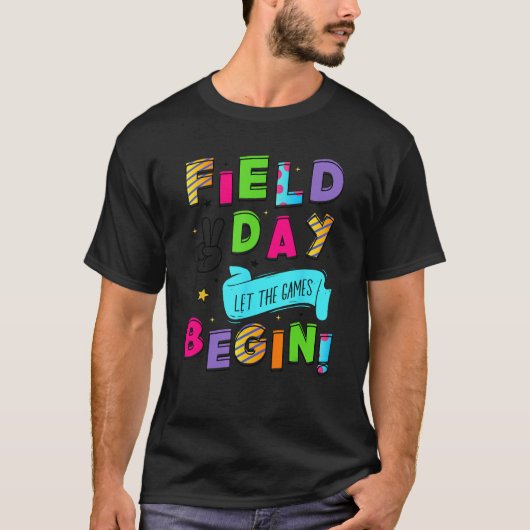 Field Day Laat de Spelen beginnen Jeugd Kinder Jon T-shirt (Voorkant)