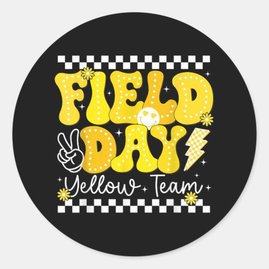 Field Day Trip Geel Team Kleur Spel Competitie Ronde Sticker (Voorkant)