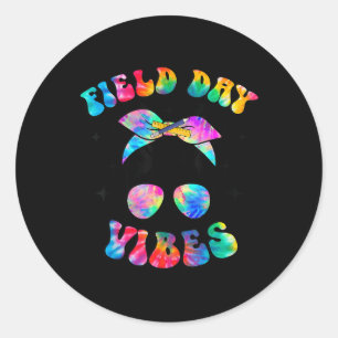 Field Day Vibes Shirt voor docent Kinder Happy Fie Ronde Sticker