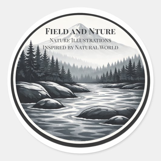 Field en Nature Logo Ronde Sticker (Voorkant)
