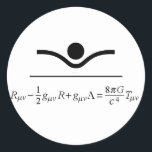 Field Equation Ronde Sticker<br><div class="desc">Field Equation in general relativity, gravity describing spacetime curvature in a manner, is with energy considerations.</div>