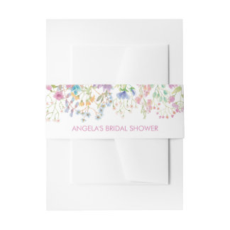 Field Floral Bridal Shower Invitation Belly Band Uitnodigingen Wikkel