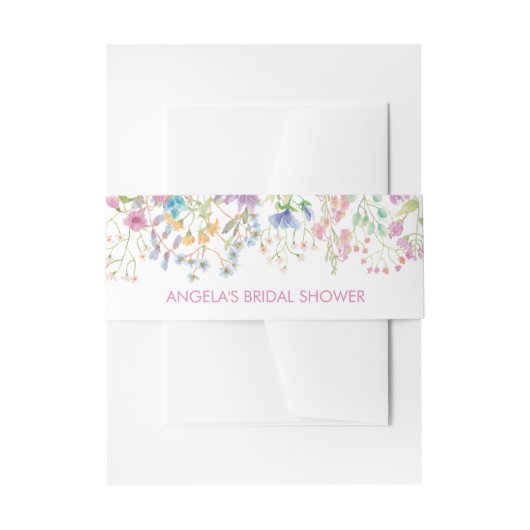 Field Floral Bridal Shower Invitation Belly Band Uitnodigingen Wikkel (Voorkant Voorbeeld)