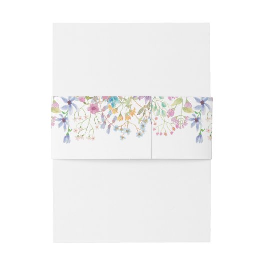Field Floral Bridal Shower Invitation Belly Band Uitnodigingen Wikkel (Achterkant Voorbeeld)