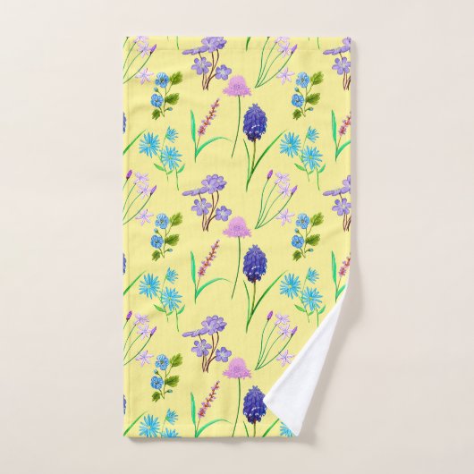 Field flowers, hand-painted in watercolour bad handdoek (Handdoek)