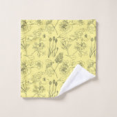 Field flowers, hand-painted in watercolour bad handdoek (Wasdoekje)