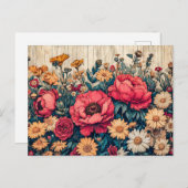 Field Flowers in Bright Summer Colors Briefkaart (Voorkant / Achterkant)