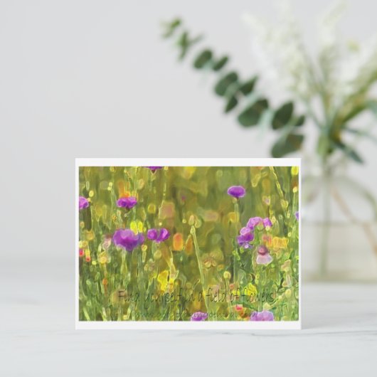 Field Flowers Postcard Briefkaart (Staand voorkant)