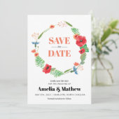 Field Flowers Wedding Sla de datum op Save The Date (Staand voorkant)