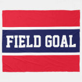 FIELD GOAL Helder Rood Wit Marine Blauwe Strepen Fleece Deken (Voorkant (Horizontaal))