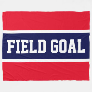 FIELD GOAL Helder Rood Wit Marine Blauwe Strepen Fleece Deken