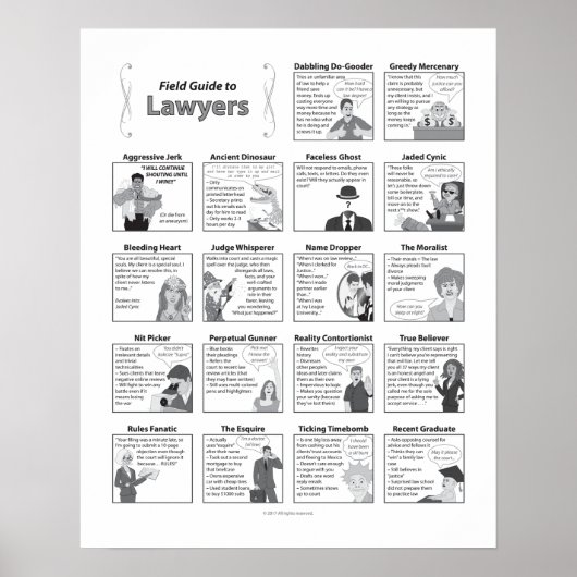Field Guide to Lawyers 16x20 Poster (Voorkant)