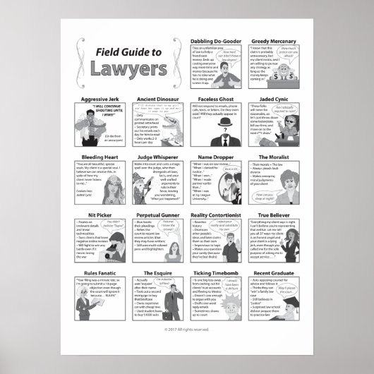 Field Guide to Lawyers 18x24 Poster (Voorkant)