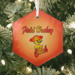 Field Hockey Chick #5 Glas Ornament