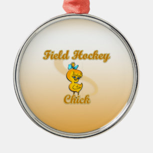 Field Hockey Chick Metalen Ornament