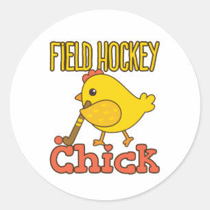 Field Hockey Chick Women Girls Ronde Sticker