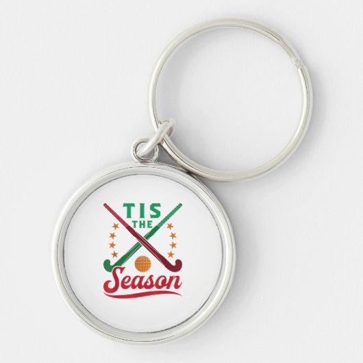 Field Hockey Christmas Tis The Season Player Holid Sleutelhanger (Voorkant)