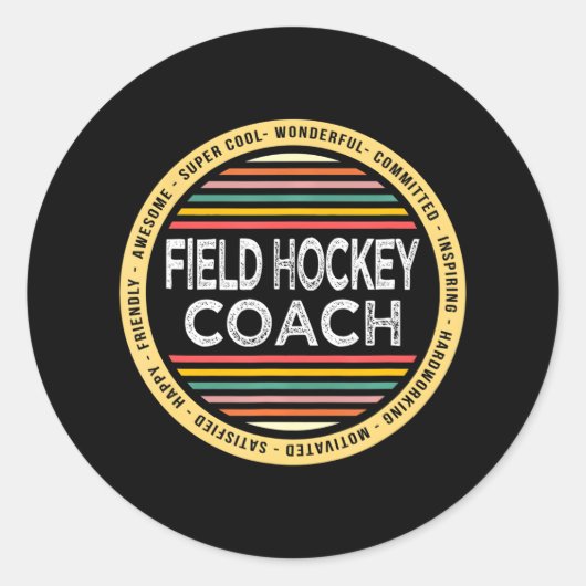 Field Hockey Coach Grappige Beroep Waardering Ronde Sticker (Voorkant)