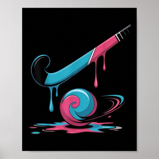Field Hockey Drip Voor Speler Poster (Voorkant)