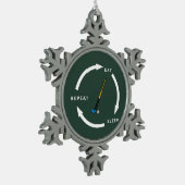 Field Hockey Eat Sleep Snel Sporen Fan Gezegde her Tin Sneeuwvlok Ornament (Links)