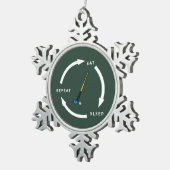 Field Hockey Eat Sleep Snel Sporen Fan Gezegde her Tin Sneeuwvlok Ornament (Rechts)