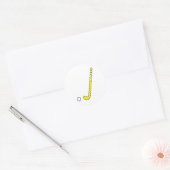 Field Hockey gele stick Ronde Sticker (Envelop)