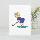 Field Hockey Girl Player 2 Kaart (Staand voorkant)