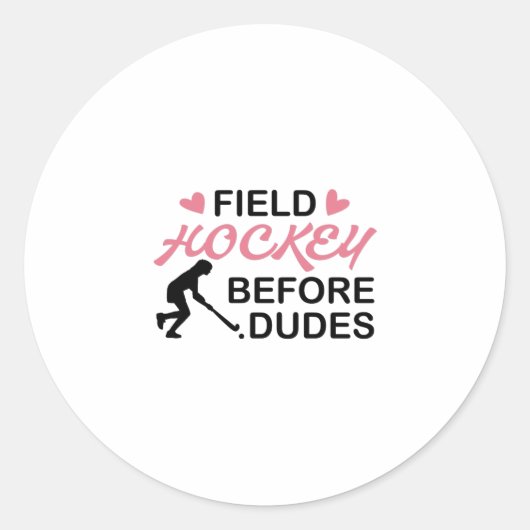 Field Hockey Girl Ronde Sticker (Voorkant)