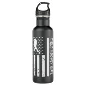 Field Hockey Girl USA Flag Waterfles (Voorkant)