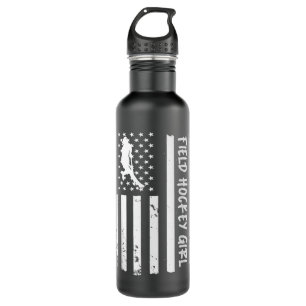 Field Hockey Girl USA Flag Waterfles
