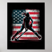 Field Hockey Girl Usa United States Of America Fla Poster (Voorkant)