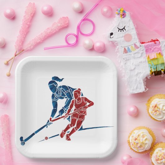 Field Hockey Girls Papieren Bordje (Feest)
