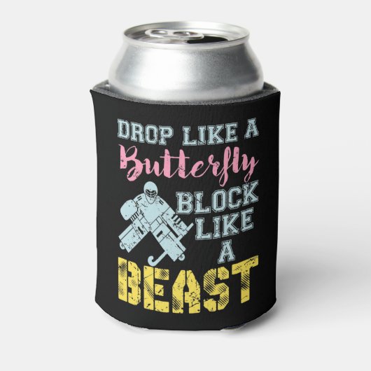 Field Hockey Goalie Block als een Beest Blikjeskoeler (Blikje Achterkant)