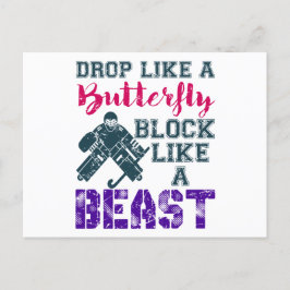 Field Hockey Goalie Block als een Beest Briefkaart