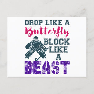 Field Hockey Goalie Block als een Beest Briefkaart