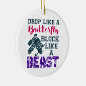 Field Hockey Goalie Block als een beest Keramisch Ornament (Rechts)