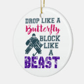 Field Hockey Goalie Block als een beest Keramisch Ornament (Links)