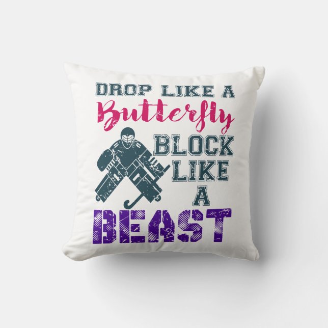 Field Hockey Goalie Block als een beest Kussen (Voorkant)