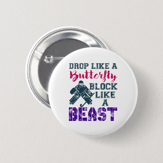 Field Hockey Goalie Block als een beest Ronde Button 5,7 Cm (Voorkant /achterkant)