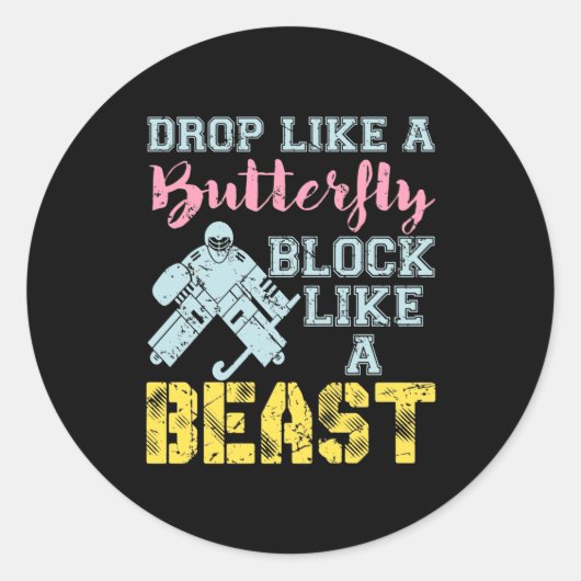 Field Hockey Goalie Block als een Beest Ronde Sticker (Voorkant)