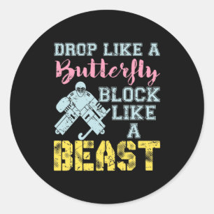 Field Hockey Goalie Block als een Beest Ronde Sticker